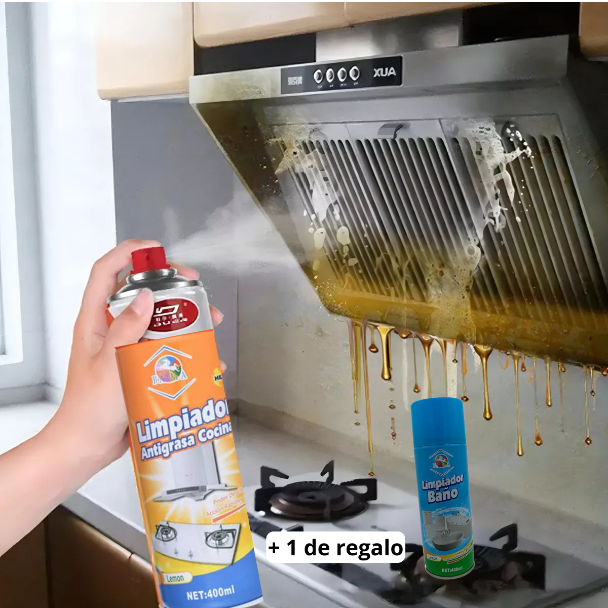 KitchenSpark - Pack Spray Limpiador + Limpiador de Baño