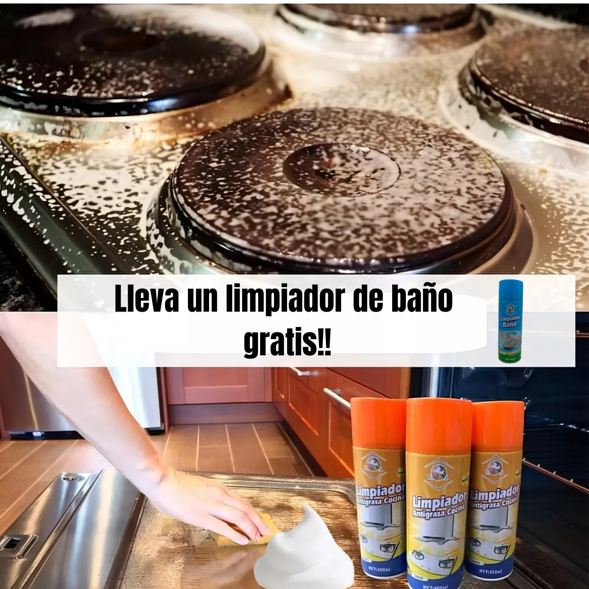 KitchenSpark - Pack Spray Limpiador + Limpiador de Baño