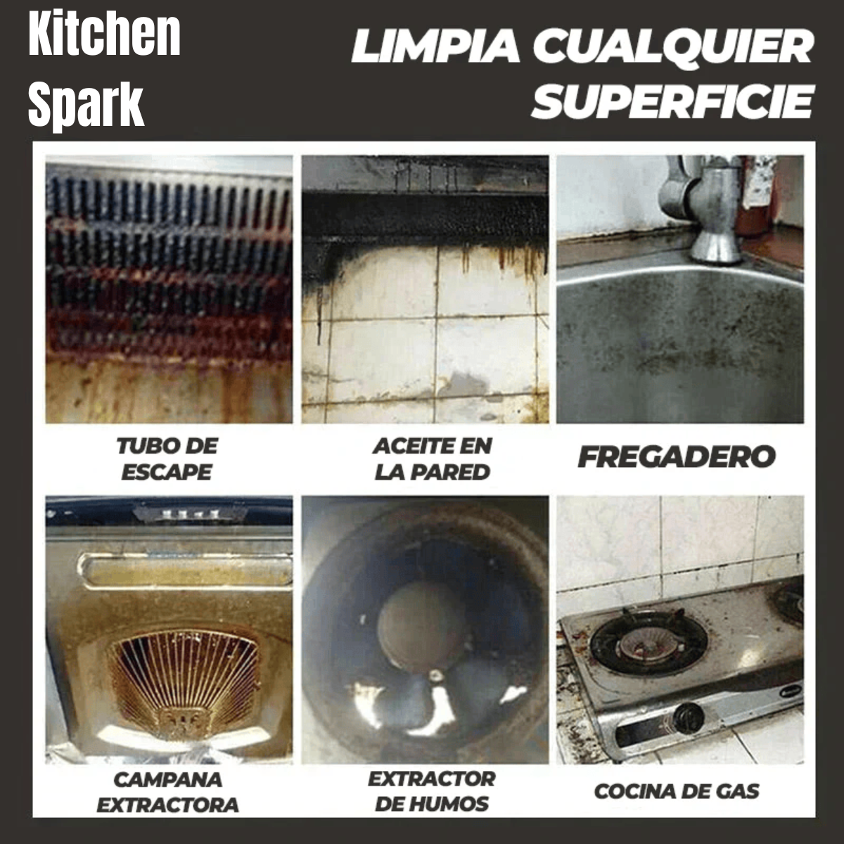 KitchenSpark - Pack Spray Limpiador + Limpiador de Baño