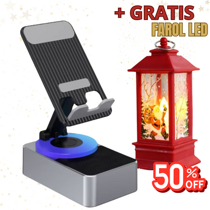 Soporte PowerBank™  - Con parlante bluetooth 3 en 1 + FAROL LED GRATIS