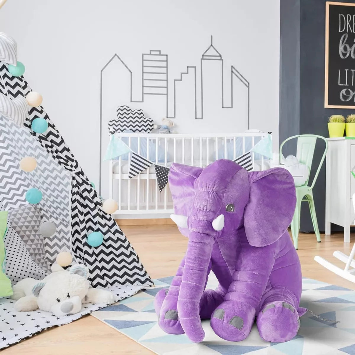 Elephant Attachment Plush Baby Pillow Cushion