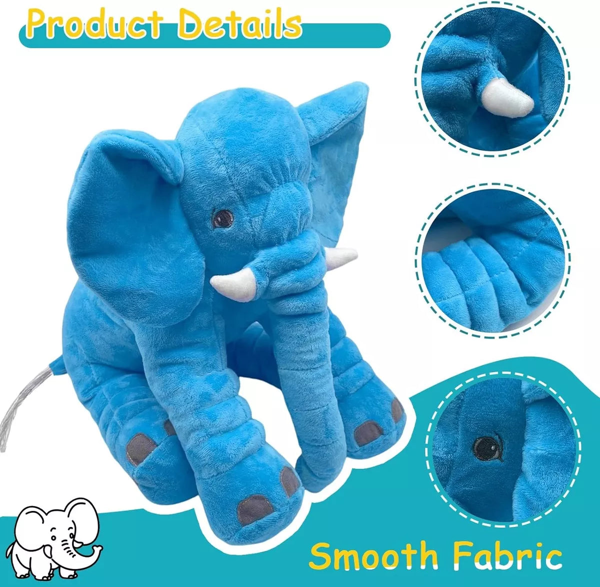 Elephant Attachment Plush Baby Pillow Cushion