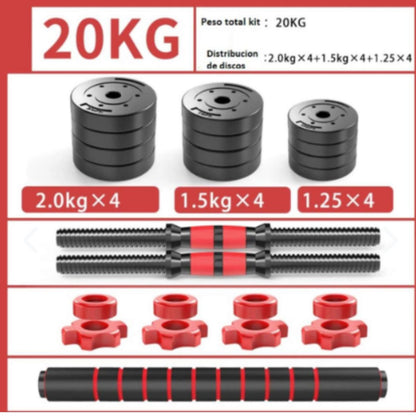 Adjustable Dumbbells with Connecting Bar - 20 Kg