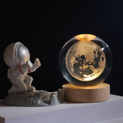 Moonlight® - 3D Crystal Sphere Lamp - Moon and Saturn + FREE LED LANTERN 