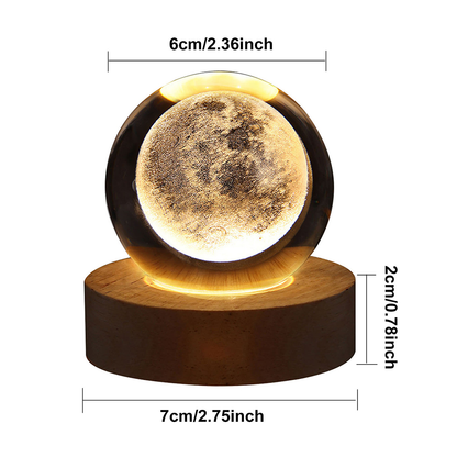 Moonlight® - 3D Crystal Sphere Lamp - Moon and Saturn + FREE LED LANTERN 