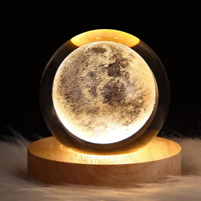 Moonlight® - 3D Crystal Sphere Lamp - Moon and Saturn + FREE LED LANTERN 